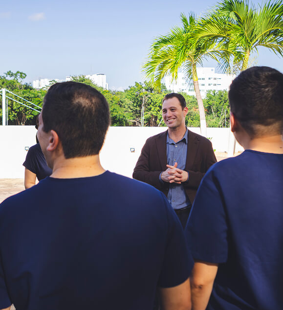 Dr. Matt Halpert speaking at a public event